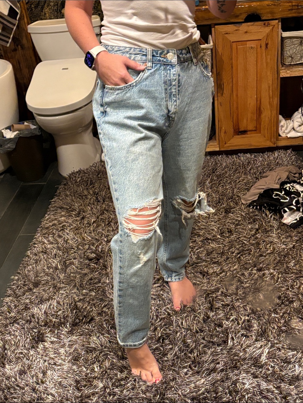 Light Wash Zara Women’s Jeans - Casual High-Rise Fit
